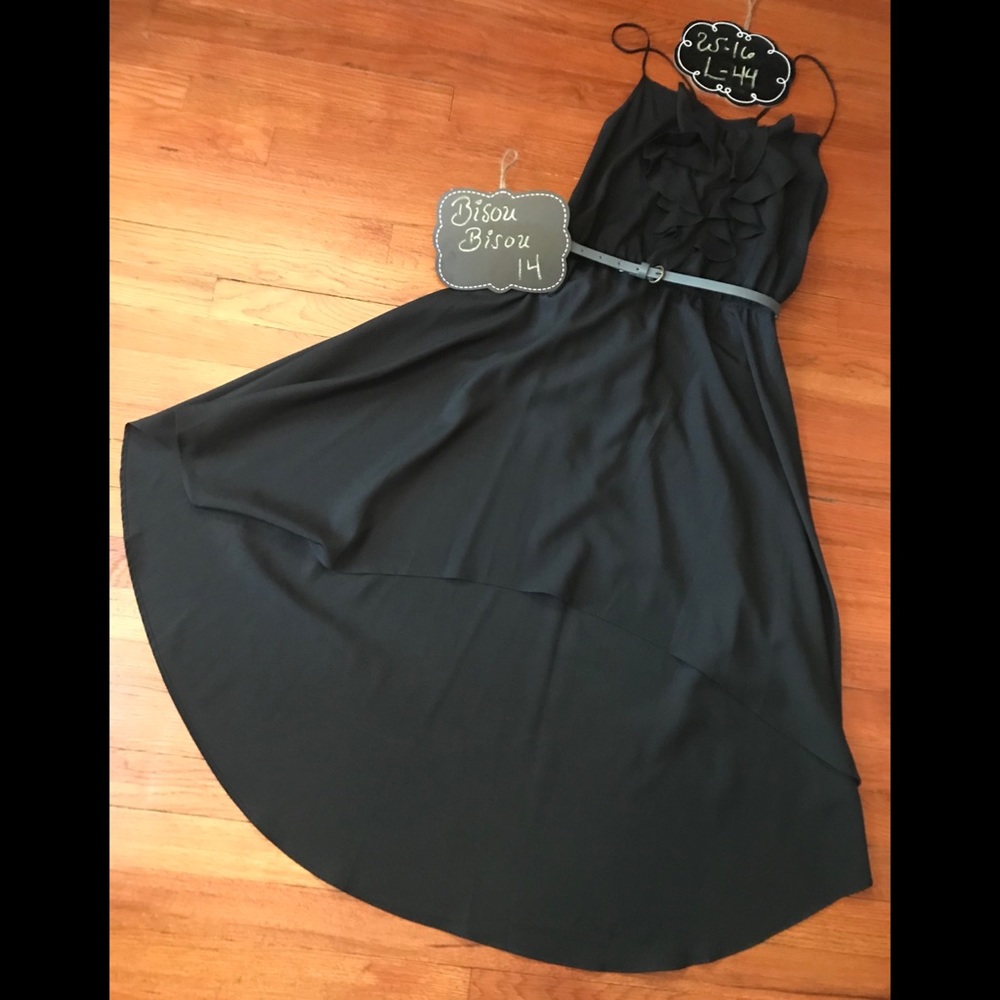 Bisou Bisou Belted High Low Little Black Dress
